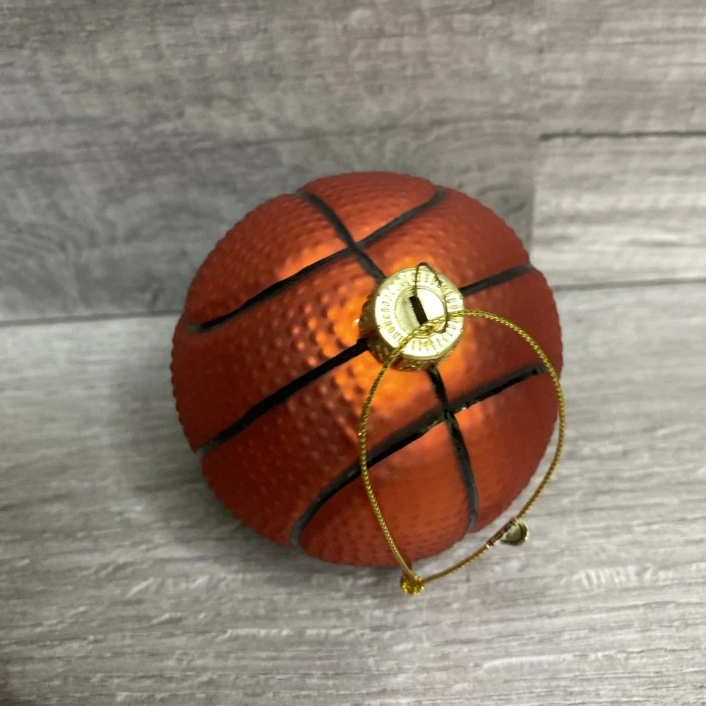Christmas Glass Blown‎ Basketball Ornament 3